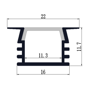 Sistema de iluminação linear de luzes LED de luzes embutidas